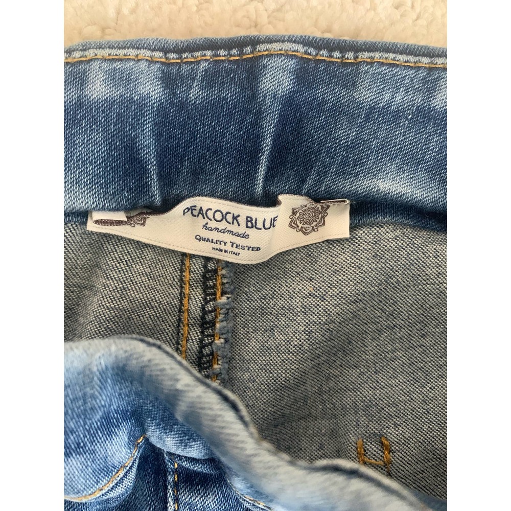 $10 Summer Sale Peacock Blue Denim Jegging- size L